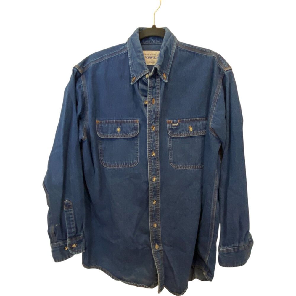 Wrangler Blue Denim Button-Down Shirt